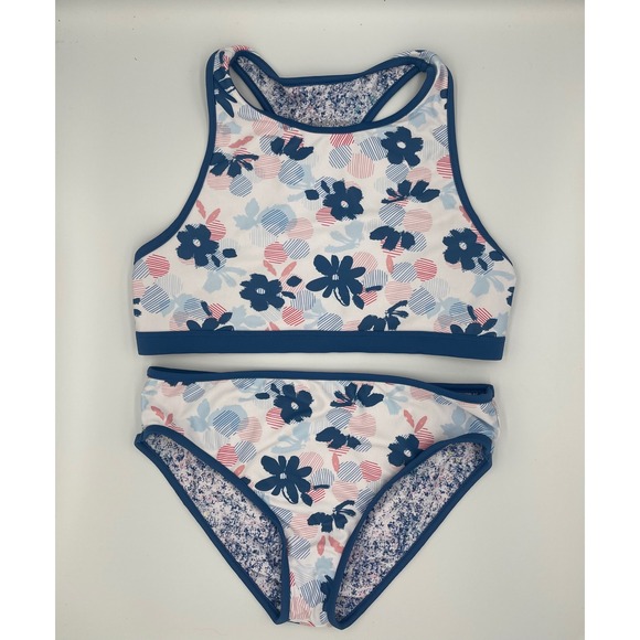 Eddie Bauer‎ Swim Set Rash Guard 4-Piece Floral Swimsuit Kids L - Picture 1 of 5